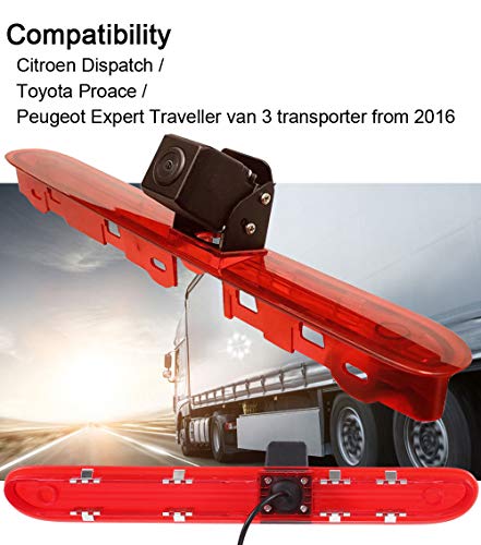 Rear View Camera Kit 4.3 inch Rearview Mirror Monitor + Car HD waterproof 3rd Brake Light Reverse Camera for Citroen Dispatch/Toyota Proace/Peugeot Expert Traveller van 3 transporter 2016 - Image 2