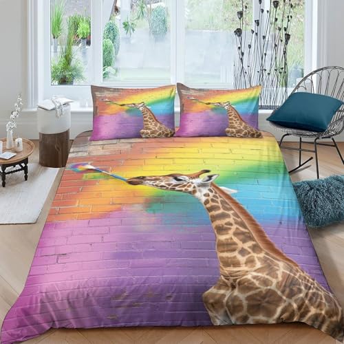 Tableau de girafe mural en housse de couette entretien facile