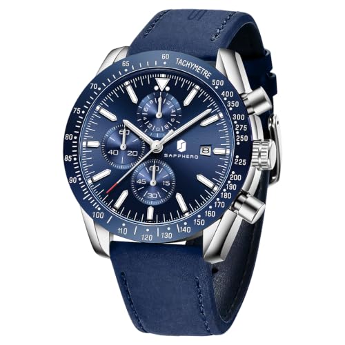Image of BENYAR Men's Watches Chronograph Watch for Men Multifunction Black Waterproof Sport Fashion Quartz Wristwatches Calendar with Stainless Steel Strap