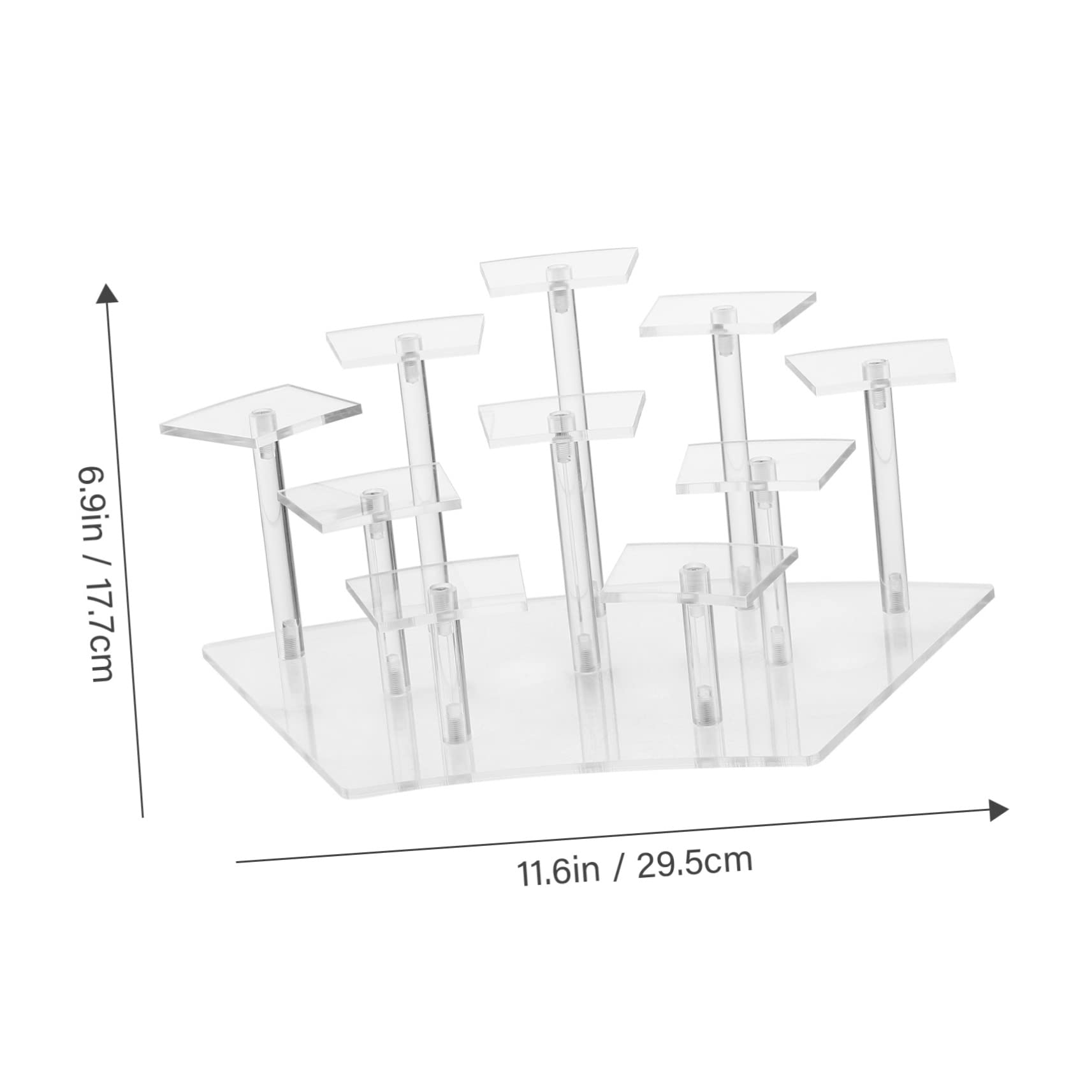 ERINGOGO Acrylic Display Case 10 Display Bays Smooth Polished Multi-layer for Models and Collections