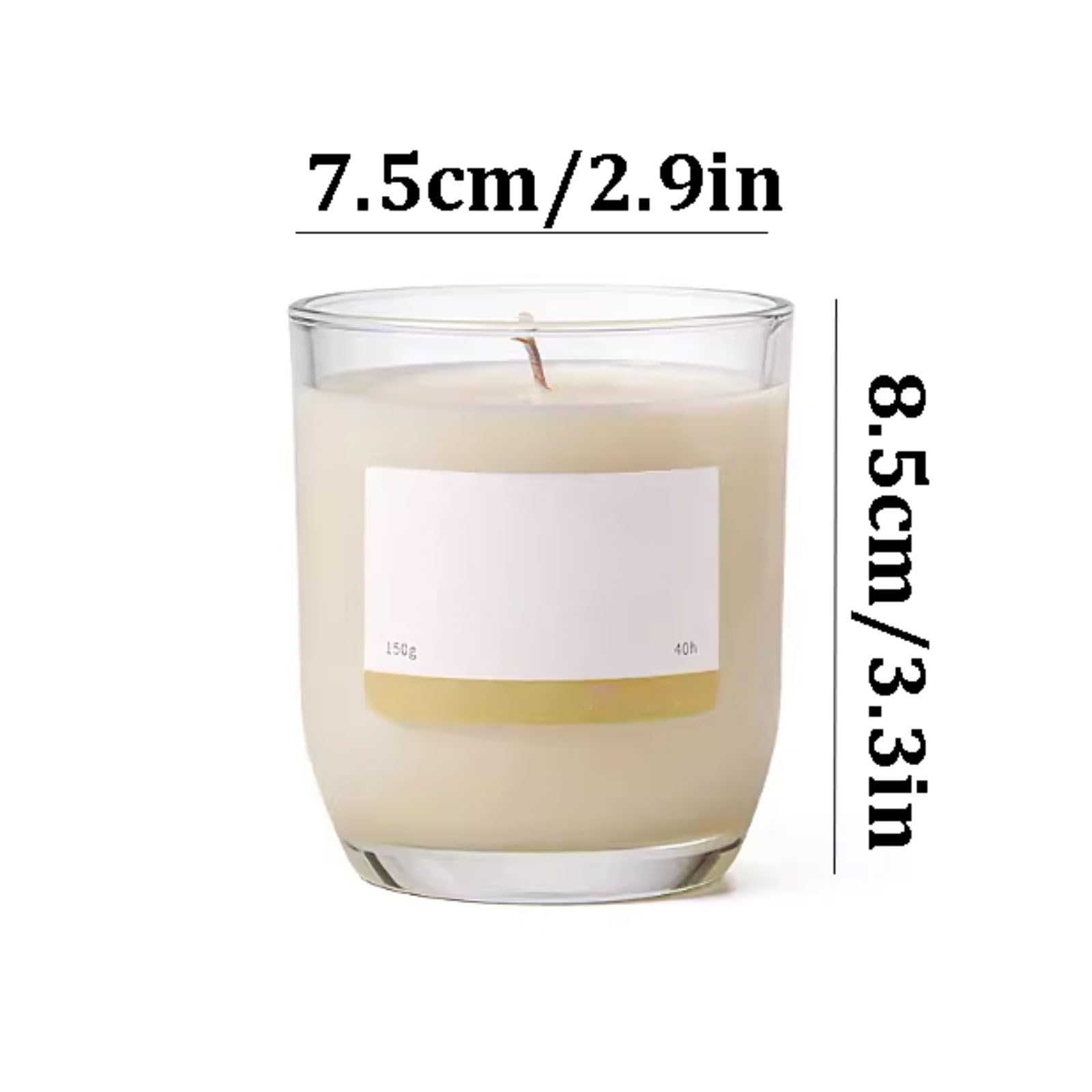 Compacto Velas de cristal de flor de naranja e higo, vela de aromaterapia cilíndrica moderna, vela perfumada reutilizable for aliviar el estrés no es picante(Orange Blossom)