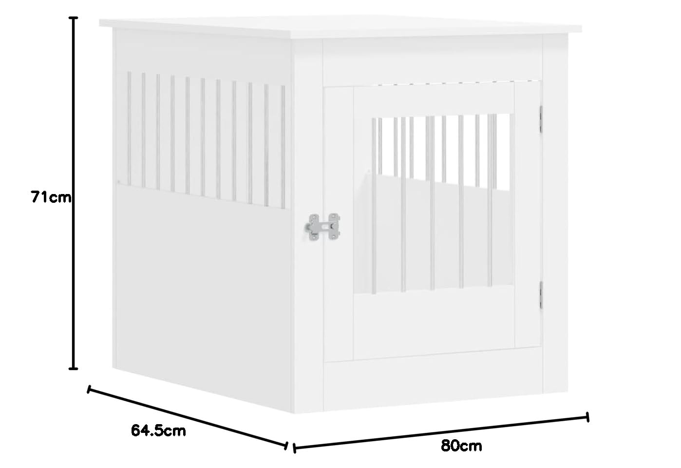 Refined Jaula para Perros Madera de ingeniería Blanco 64,5x80x71 cm