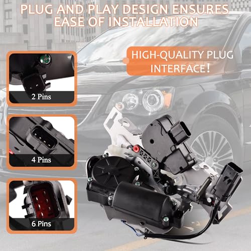 Image of Rear Left Sliding Door Lock Latch Actuator Compatible with 2008-2016 Chrysler Town & Country, 2008-2020 Dodge Grand Caravan, 2012-2015 Ram C /V Replaces 5020769AB 5020769AC 68030379AC