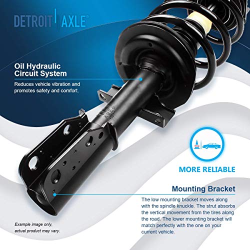 Image of Detroit Axle - 2 Front Struts for Buick 08-12 Enclave Chevy 09-12 Traverse 07-12 GMC Acadia 07-10 Saturn Outlook, 2pc Struts w /Coil Spring 2007 2008 2009 2010 2011 2012 Replacement Strut Shock