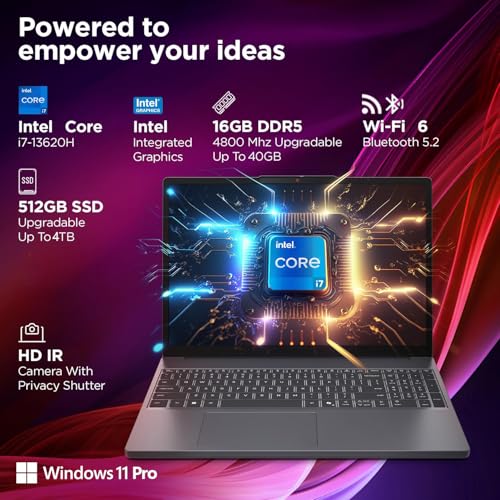 Image of Lenovo Laptop Computer for Home Student Business, IdeaPad Slim 3, Intel i7-13620H (Beat Ultra 7 255U), 4GB DDR5 RAM, 128GB PCIe SSD, 16 inch FHD+, WiFi 6, Type-C, HDMI, Luna Grey, Windows 11 Pro