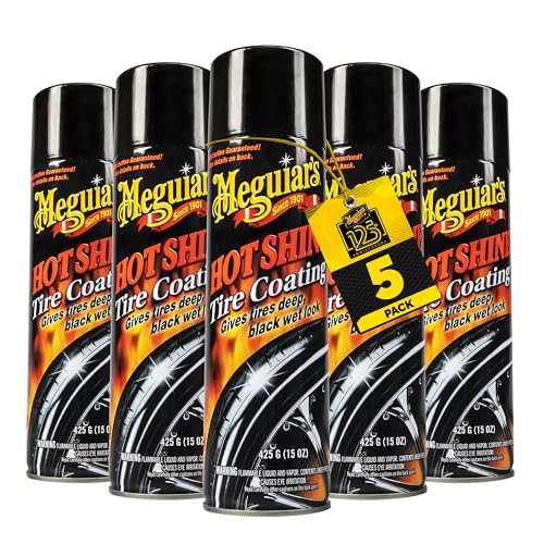 Meguiar's G13815 Hot Shine High Gloss Tire Coating - 15 Oz Spray Can (Pack of 5)