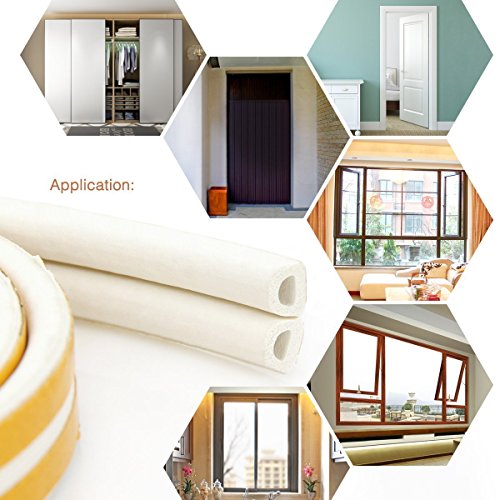 Image of Savina Foam Weather Stripping Anti Collision for Doors and Windows 52 Ft Long Self Adhesive Best Weatherstrip for Door /Window 4 Seal