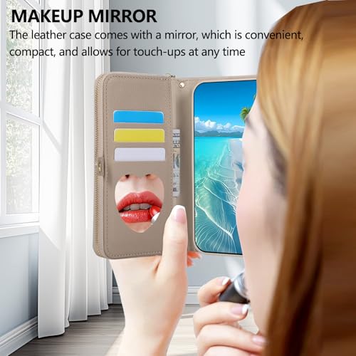 Housse Samsung Galaxy A17/A26 5G avec fermeture éclair et miroir