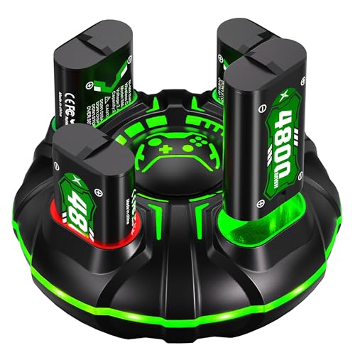 Ukor Fast Charging 4x4800mWh Rechargeable Battery Pack with Charger for Xbox Controller Rechargeable Batteries Xbox for Xbox One/Xbox Series X|S Xbox One S/Xbox One X/Xbox One Elite