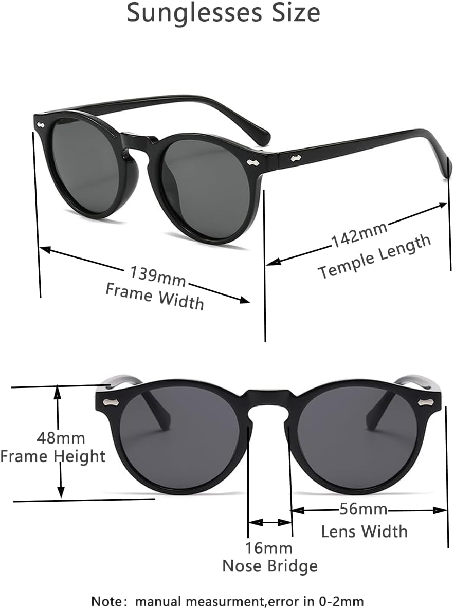 Retro Round Sunglasses for Women Men Polarized Vintage Style Round Sunglasses UV Protection Eyewear Outdoor thumbnail