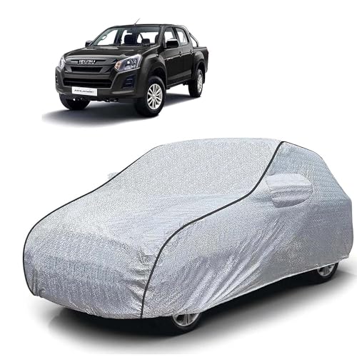 Image of Sulfar 100% Waterproof Car Body Cover Compatible with Mirror for Isuzu Hi-Lander (Triple Stitched, Full Bottom Elastic, Magic Silver with Black Piping)