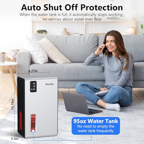 Ninesky Dehumidifier For Home, 95 Oz Water Tank, thumb #5