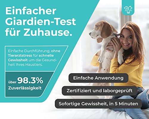 The Home Pet Lab 1 x Giardien Schnelltest Hund & Katze - Giardien-Test zuverlässig als Test bei Darmparasiten und Durchfall - Für Hunde & Katzen bei Giardia (1 x Test)