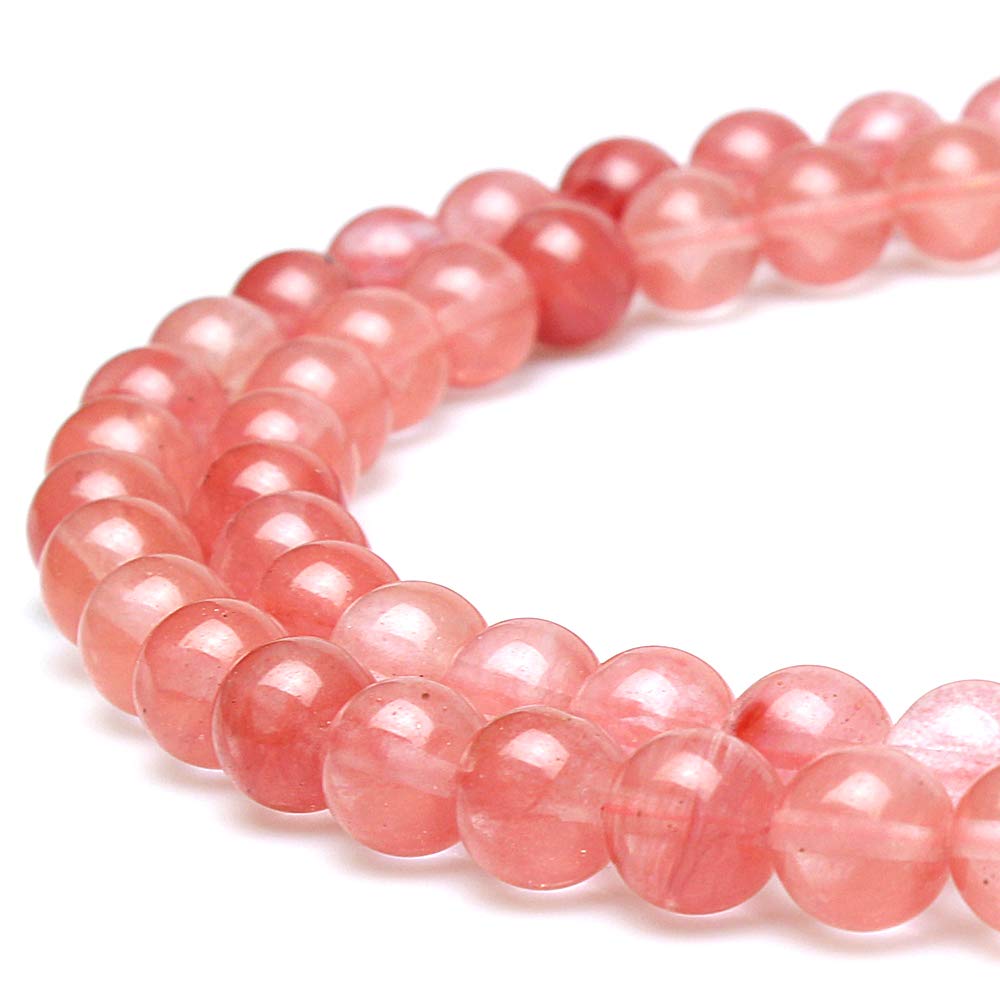 JarTc Smooth Round Watermelon Quartz Spacer Beads for DIY Jewellery Making Bracelet Necklace 10mm