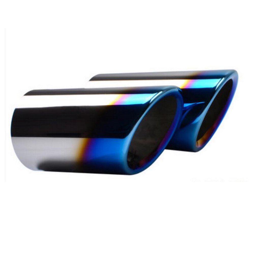 PolarLander Car Styling De Acero Inoxidable Silenciador de Escape Punta Tubo Azul Compatible for VW Volkswagen Jetta MK6 1.4T Golf 6 Golf 7 MK7 1.4T