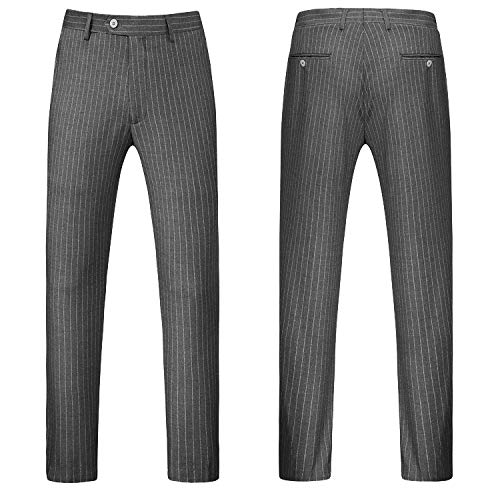 UMISS Heren 3-delig colbert en broek en vest voor heren met strepen - Image 6