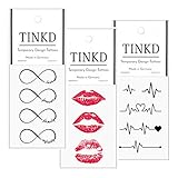 TINKD Love Tattoos - Herzschlag - Infinity - Liebe Klebetattoos - Made in Germany