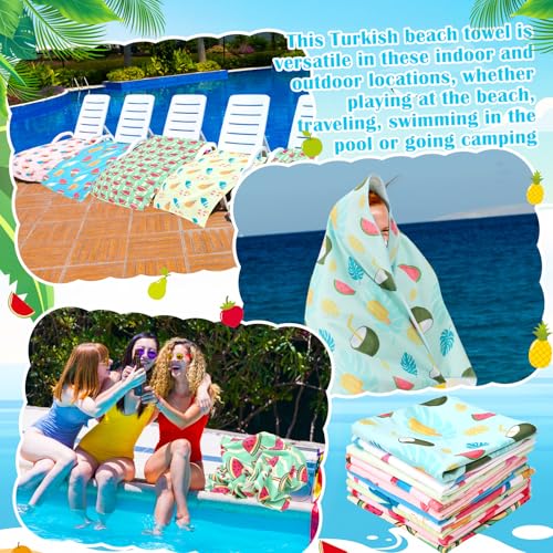 FuWeave 10 Pack Microfiber Beach Towel 28 x 55 Inch Oversized Large Quick Dry Thin Beach Towels for Pool Camping, Sand Free Lightweight Blanket for Women Adults Travel Swimming Sport (Ice Cream) by FuWeave - Image 7