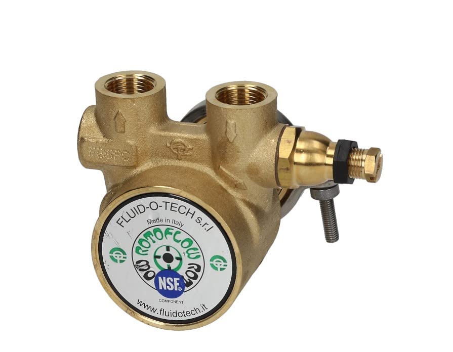 FLUID-O-TECH Cabezal de bomba PO/PA 204 L 82MM 200L/H CONEXIÓN 3/8" GAS CON BYPASS LATÓN