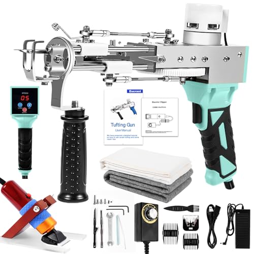Image of Rug Tufting Gun with Carpet Trimmer Kit,Tufting Gun Starter Kit Professional Tufting Rug Making Machine ,2 in 1 Cut Pile Loop Pile Tufting Gun Kits for Beginners and Amateur