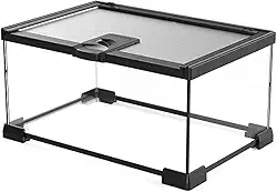 Mini tanque de terrário de vidro para répteis, gaiola para tarântula, lagartixas, lagartos, camaleões, tartarugas, cobra, caracol, inseto, caranguejo eremita, isópodes para répteis (30 x 20 x