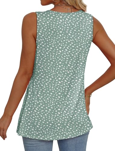 Image of OFEEFAN Womens Tank Tops 2025 Flowy Peplum Tops for Women Dressy Sleeveless V Neck Babydoll Tank Tops