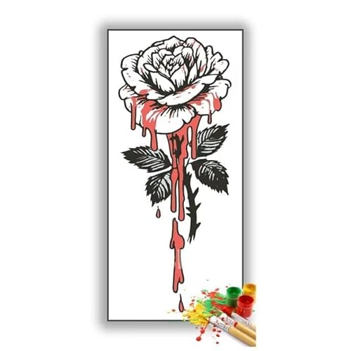 �������G �� ���[�Y �����h��G �L�b�g DIY ��l ���S�Ҍ��� �f�W�^�����G ��h�� �����L�b�g�ɂ��G�� Paint By Numbers �A�N�����y�C���g ���ʉ� �����Ńy�C���g �z�[�� �I�t�B�X���� �M�t�g 25x50 cm, �t���[���Ȃ�