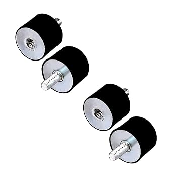 4pcs M8 Thread with Studs 40mm x 30mm Cylindrical Shock Absorber Rubber Mounts,Vibration Isolators Steering Damper for Car Boat