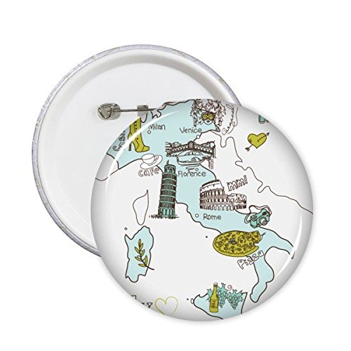 Badge rond Italie pour customiser vos vêtements et sacs au quotidien lot de 5 M