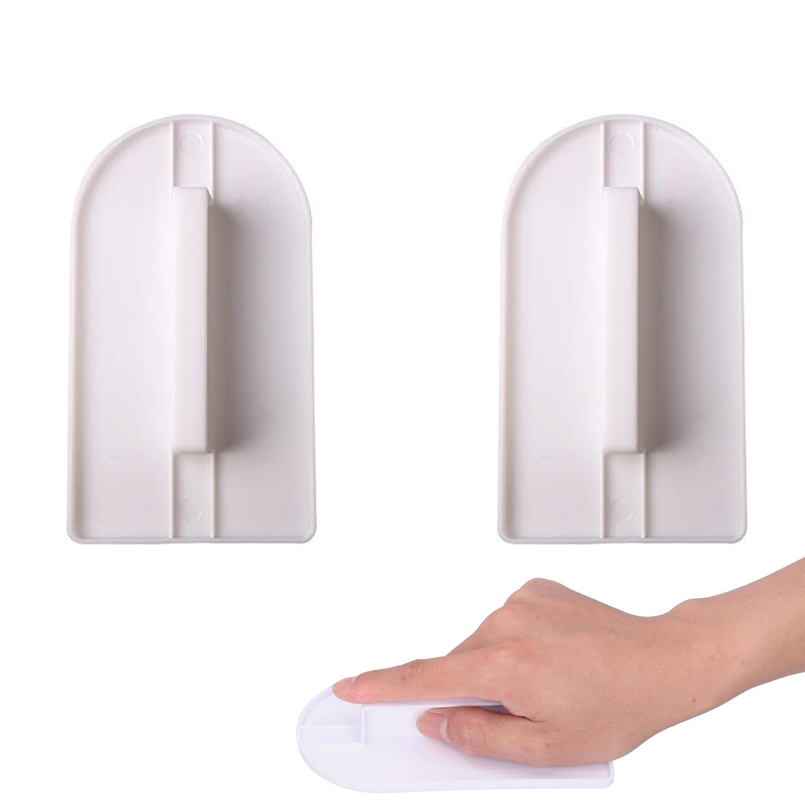 2 PCS Cake Smoother, Fondant Cake Smoother Polisher, Fondant Smoother Cake Icing Smoother Tool, Flat Edge Cake Smoother,Fondant Cake Smoother Polisher for Home Kitchens Cake Shops Candy Shops(White)