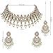 I Jewels Indian Wedding Bollywood Kundan Pearl Drop Choker Necklace Jewellery With Earrings & Maang Tikka Set For Women (K7276) (White)
