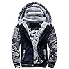 VSUSN Sudadera con Capucha para Hombre con Cremallera Manga Larga Ropa de Abrigo Invierno Cálido Forro Polar Chaqueta Más Dicke Sudaderas con Capucha