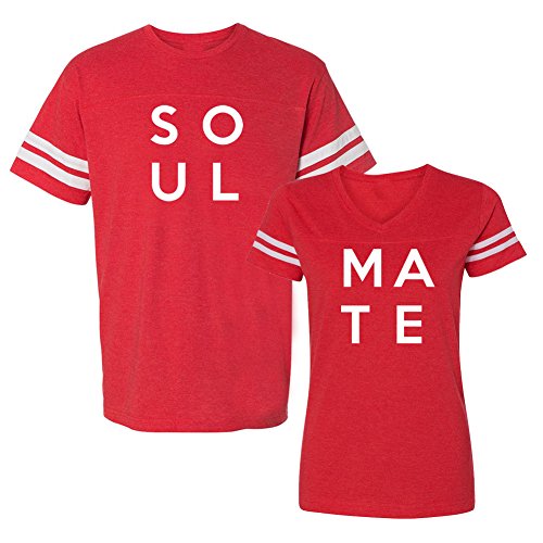 We Match! Soul Mate Matching Couples Football T-Shirt Set
