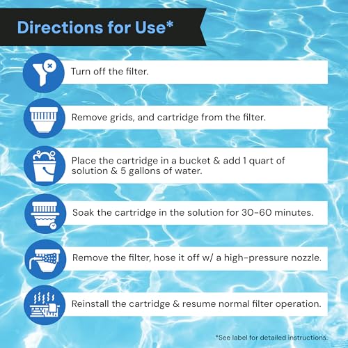 Mav Aquadoc Hot Tub Filter Cleaner Soak, Pool Filter Cleaner & Pool Cartridge Cleaner - Spa Filter Cleaner Soak & Spa Filter Cleaning Solution For Hottub Cartridges. Easy To Use Filter Degreaser thumb #4
