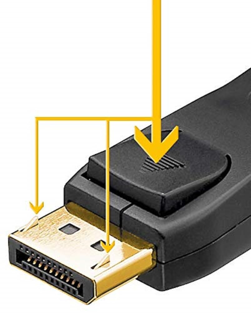 goobay 49959 DisplayPort Kabel przyłączeniowy 1,2 m, 4K pozłacany, wtyczka DP do złącza DP