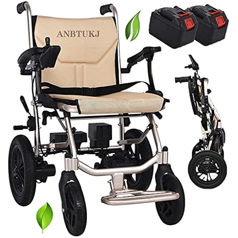 ANBTUKJ Folding Electric Wheelchairs for Adults Seniors 30 Lbs Lightweight Foldable Power Wheelchairs 220 Lbs Durable Motorized Wheel Chair with 2 Removable Battery for Elderly Disabled,Wheelchair Cover