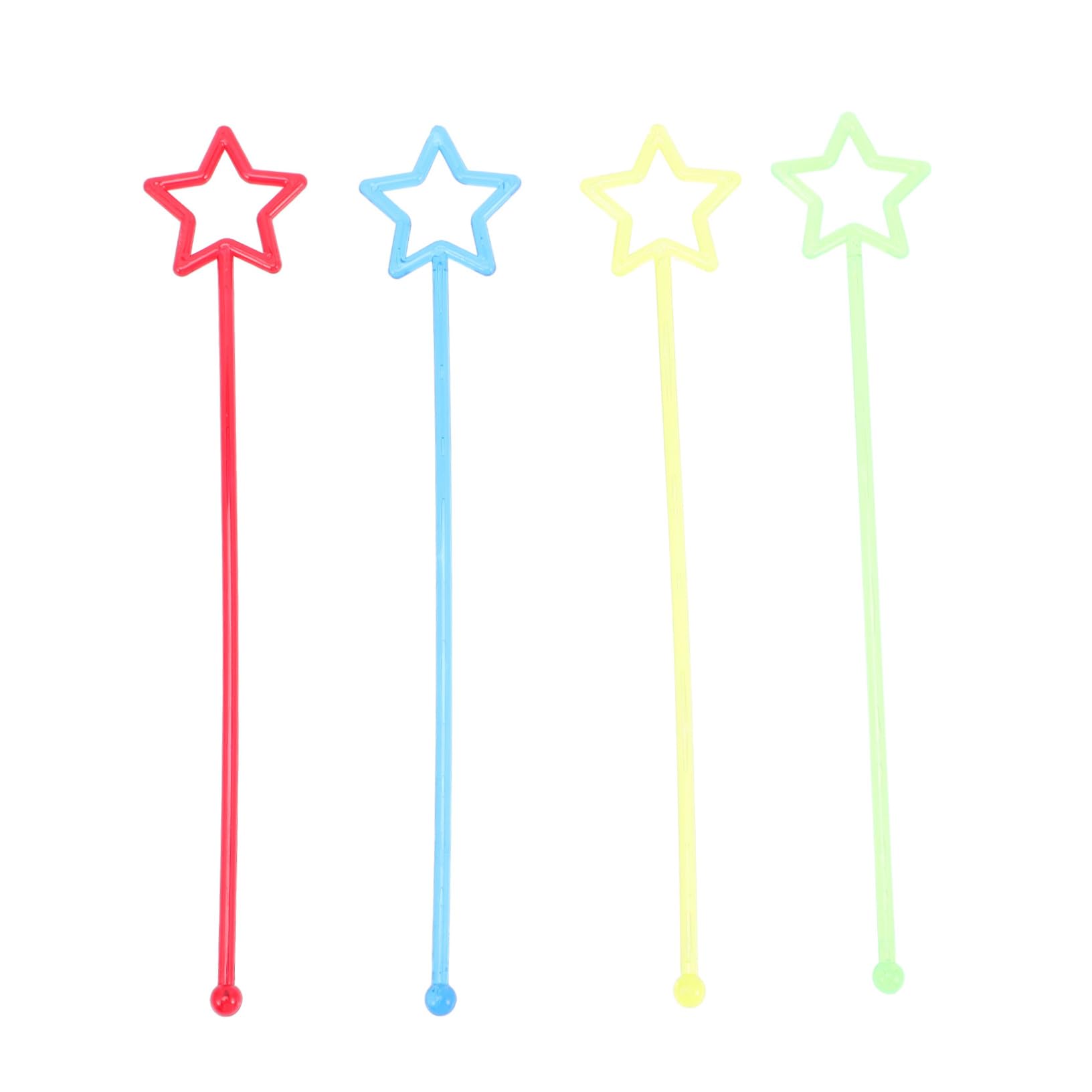 STOBAZA 30pcs Acrylic Star Shaped Drink Garnish Skewers Colorful Stirrers for Cocktails and Juices Random