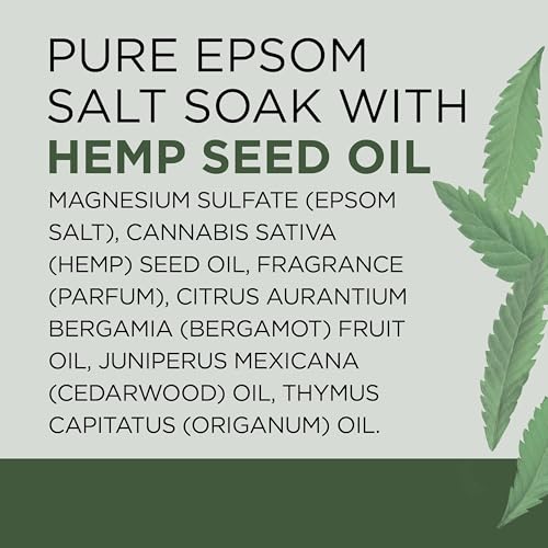Dr Teal's Pure Epsom Magnesium Salt Soak, Cannabis Sativa Hemp Seed Oil, 3 lb - image 7