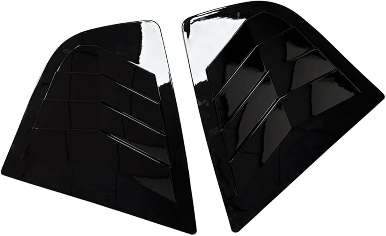 for Honda Fit Jazz 2009 2010 2011-2013 ABS Plastic Rear Window Quarter Louver Cover Side Vent Trim Car Adhesive Accessories(Gloss Black)