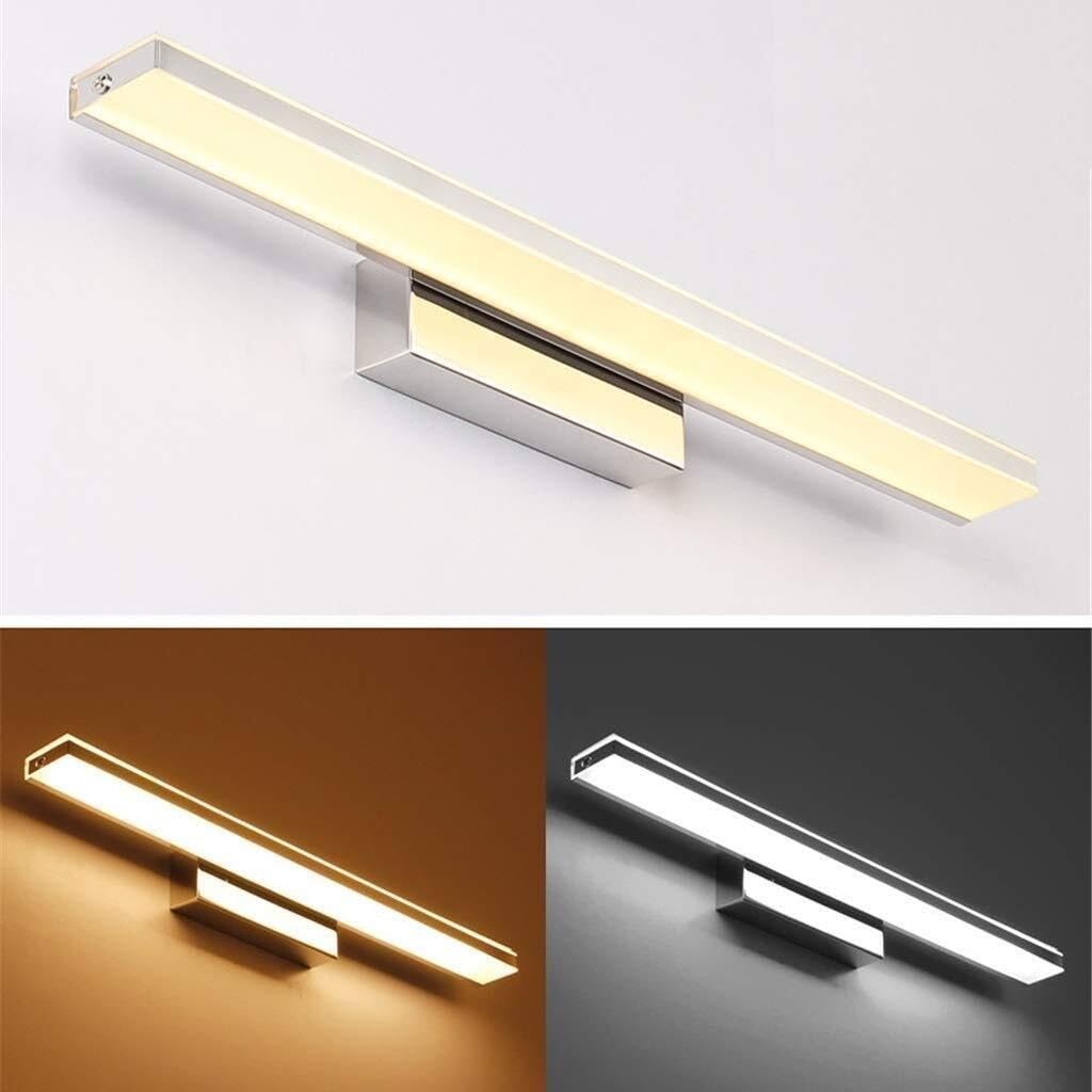 Spiegelleuchte Spiegellampe LED-Schminktischleuchten, einfaches Design, gebürstetes Chrom, Aluminium, Spiegelfrontleuchte, Badezimmerbeleuchtung, Schminkspiegel, Wandleuchte(White Light)