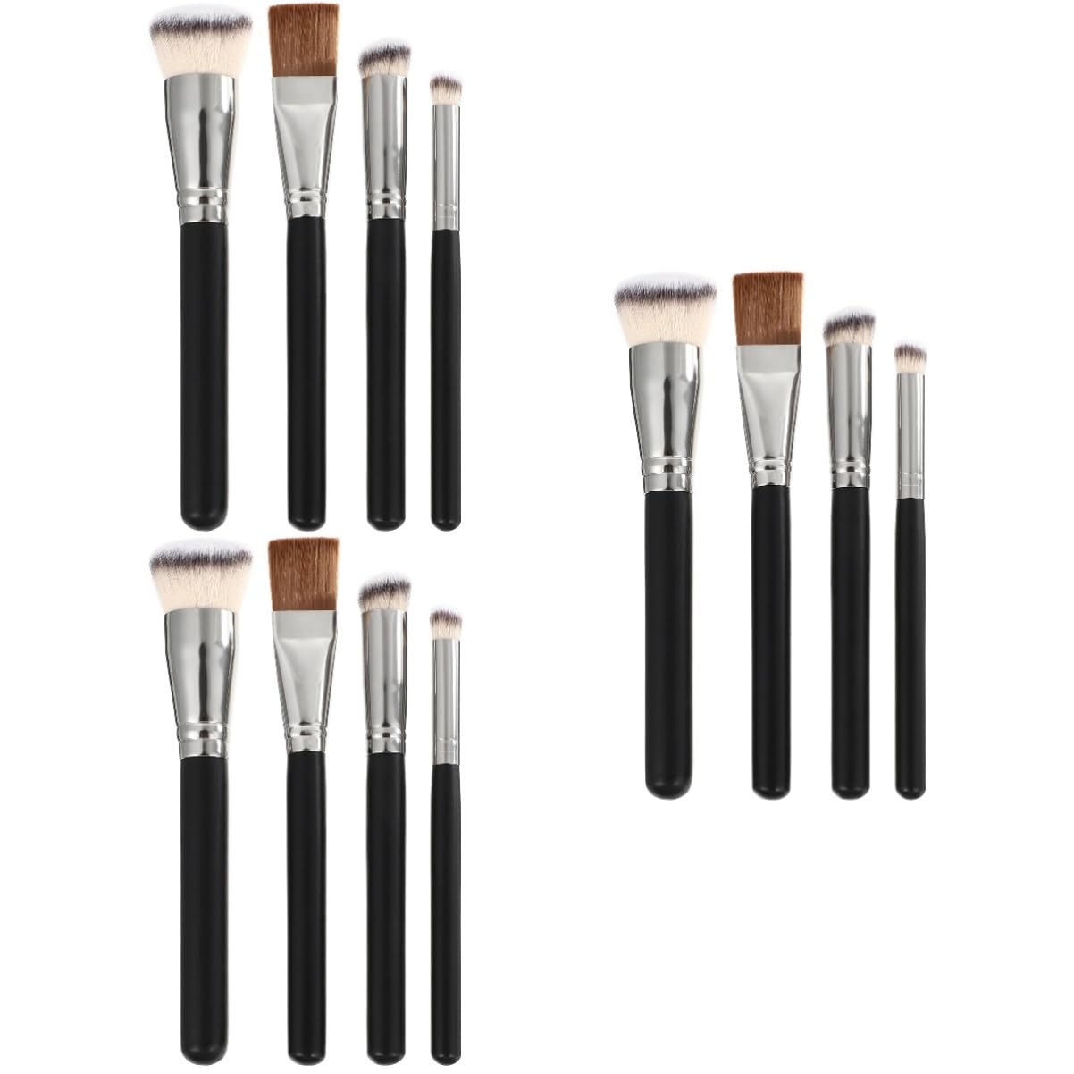 FOMIYES 3sets Foundation and Concealer Set Brush Set Makeup Humanized Designed Natural Blending Brush for Makeup Aluminum Tube 4pcs*3