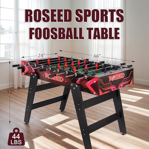 121,9 cm großer Kickertisch, Fußball-Spieltisch mit Fußbällen für Spielzimmer, Erwachsene, Kinder, Familie – Bild 4