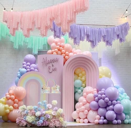 Image of Pastel Rainbow Balloon Arch Kit, 162Pcs Macaron Assorted Colorful Party Balloon Garland Kit for Baby Shower, Wedding, Engagements, Birthday, Gender Reveal, Anniversary, Easter Decorations