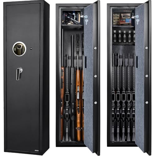 Caja Fuerte para Guardar Armas Acero Huella Dactilar Contraseña Caja Fuerte para Pistola con Sistemas de Alarma 3 Métodos de Desbloqueo para Armas y Objetos de Valor