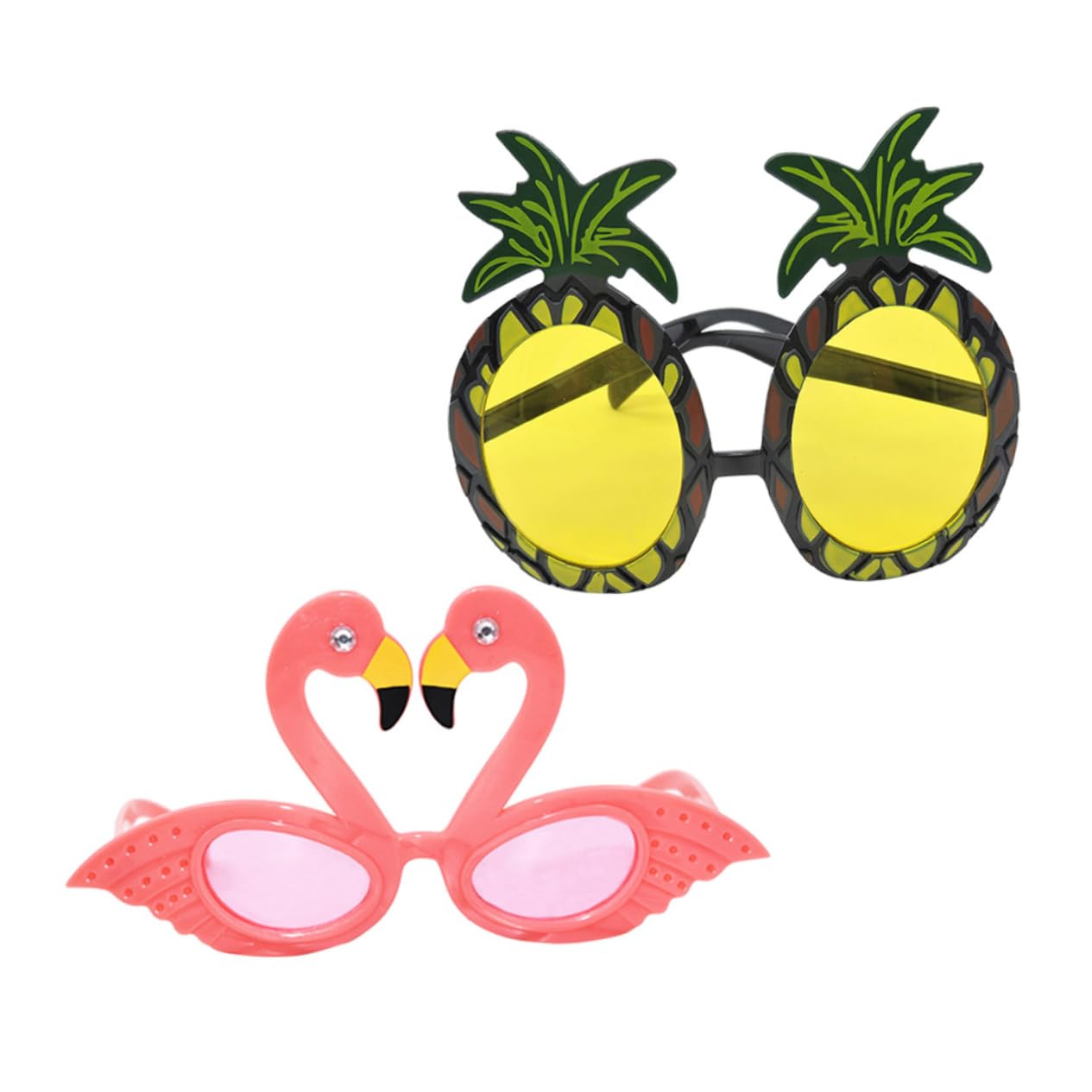 VALICLUD 6 Piezas los anteojos gafas de sol hawaianas anteojos de piña vasos de frutas gafas de flamenco playa Lentes taza de fruta