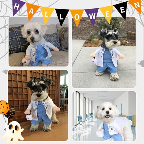 Disfraz Médico para Perro Halloween DELIFUR M miniatura 5