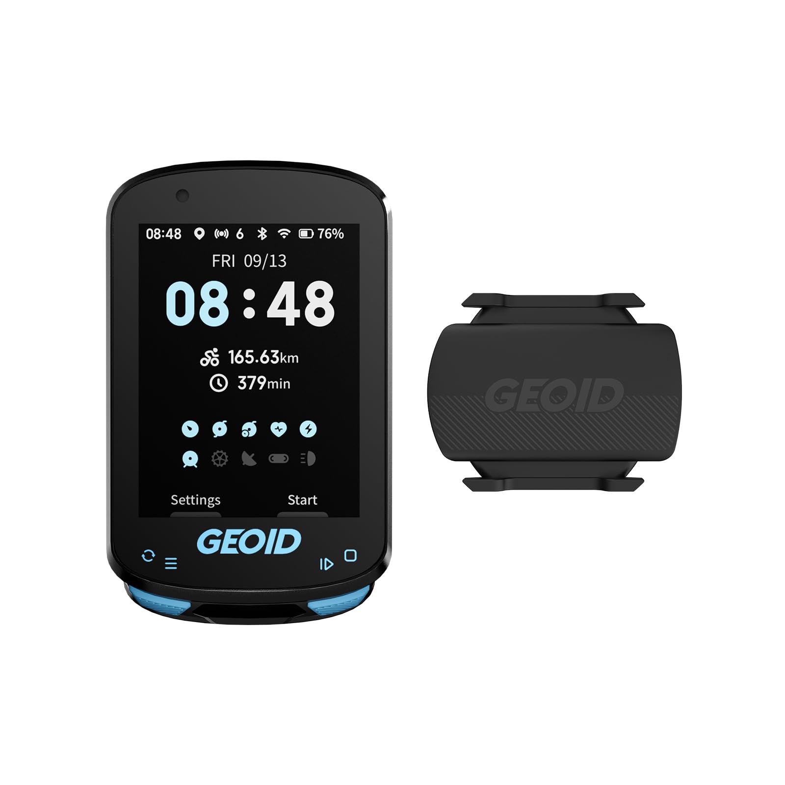 GEOID CC600 GPS Fahrradcomputer Set mit CS600 Trittfrequenz- und Geschwindigkeitssensor, 2,4-Zoll-Farbbildschirm, Kabellos Wasserdicht, Streckennavigation, WiFi/Bluetooth/ANT+