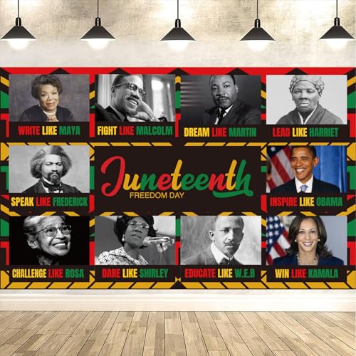 Juneteenth Backdrop Banner Decorations Freedom Day Banner, Happy Juneteenth Day Decorations June 19th 1865 Black American Independence Juneteenth Day Background Banner Decorations