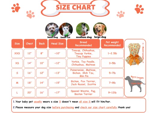 Msnfoasm 3-Pack Cherry Lemon Pineapple Print Dog Dress,Doggie Tank Top Vest Dresses,Holiday Cat Outfits,Soft Clothes For Small Dogs Girl(Medium) #TOP1