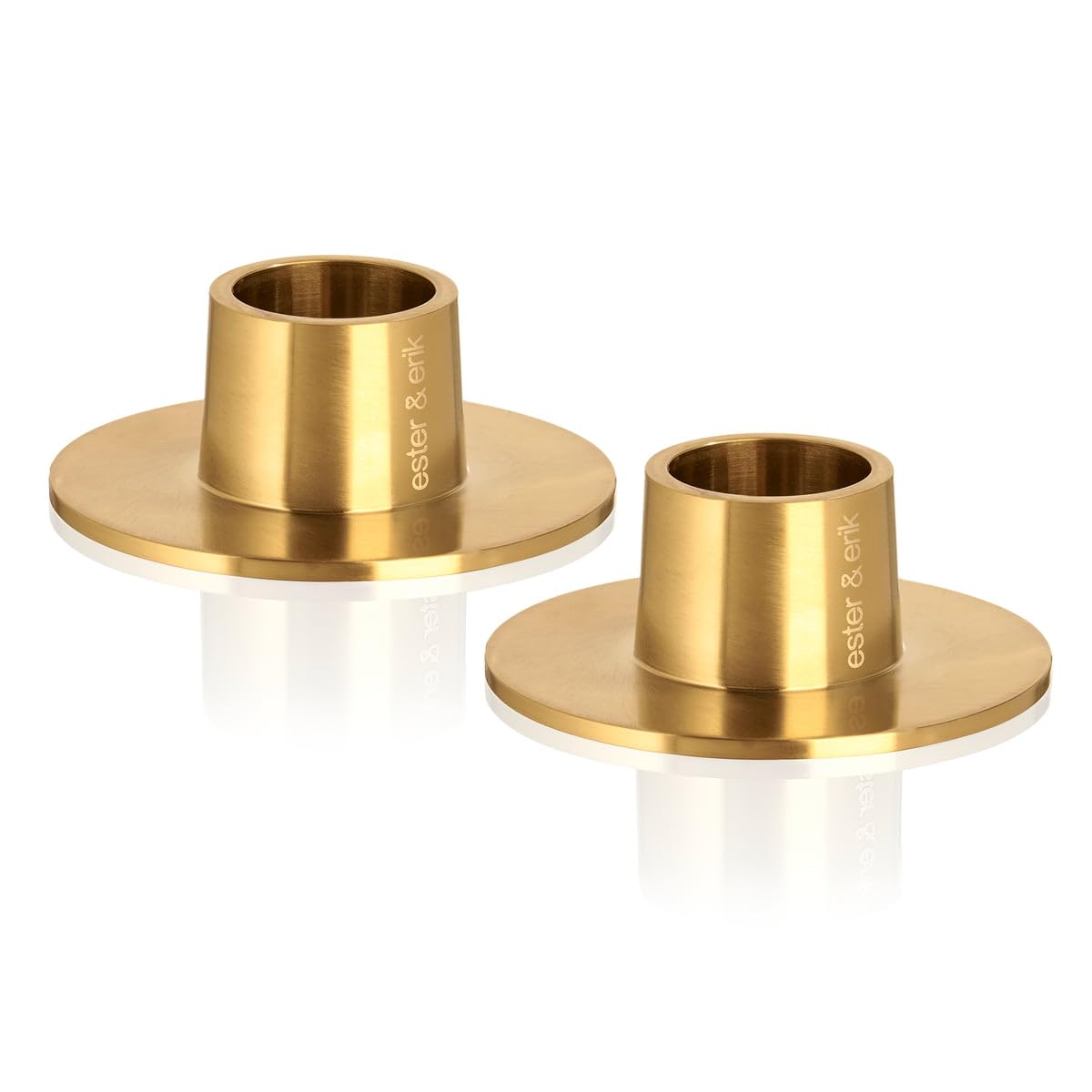 ester & erik Candleholders medium, Gold, Matt, 2 Stück [Set]
